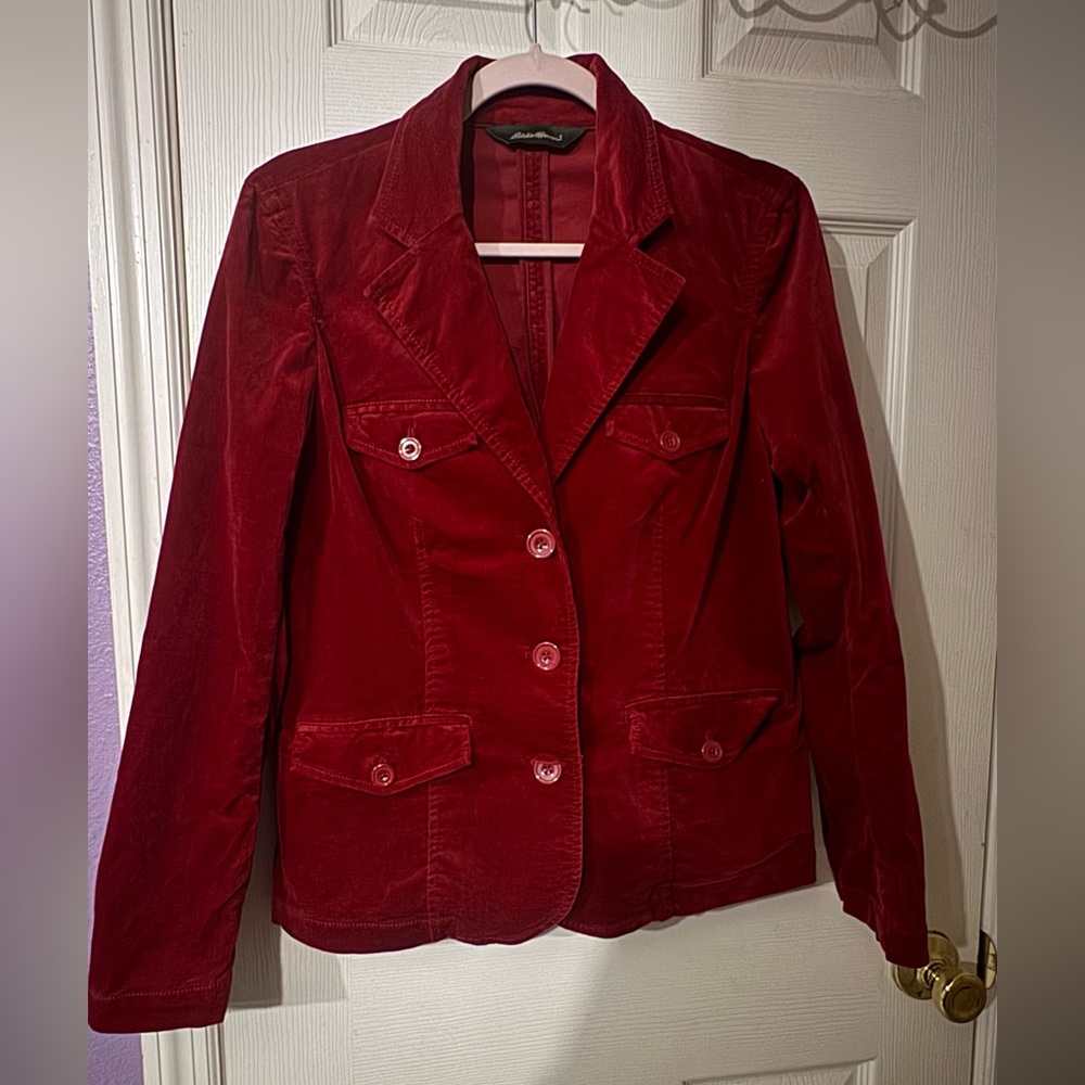 Eddie Bauer Rich Red Women's velvet Blazer